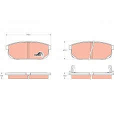 GDB3344 TRW Комплект гальмівних колодок дисковий гальм