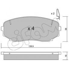 822-872-0 CIFAM Комплект гальмівних колодок дисковий гальм