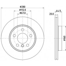 8DD 355 132-541 HELLA PAGID Гальмівний диск