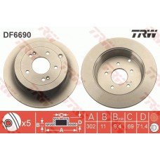 DF6690 TRW Гальмівний диск