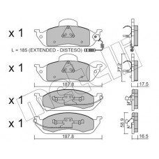 22-0569-0 METELLI Комплект гальмівних колодок дисковий гальм