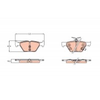 GDB3639 TRW Комплект гальмівних колодок дисковий гальм