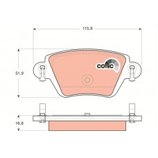 GDB1525 TRW Комплект гальмівних колодок дисковий гальм