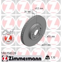 590.2583.20 ZIMMERMANN Гальмівний диск
