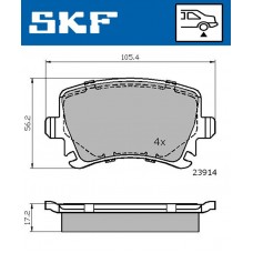 VKBP 90014 SKF Комплект гальмівних колодок дисковий гальм