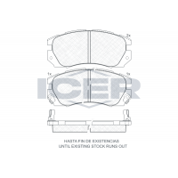 180999 ICER КомплеК т гальмівних колодок, дискове гальмо