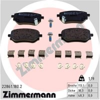 22861.180.2 ZIMMERMANN Комплект гальмівних колодок дисковий гальм