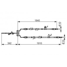 1 987 482 420 BOSCH Тросик, cтояночный тормоз