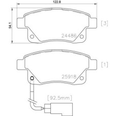 P 24 066 BREMBO Комплект гальмівних колодок дисковий гальм