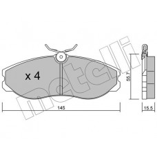 22-0198-0 METELLI Комплект гальмівних колодок дисковий гальм