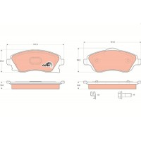 GDB1570 TRW Комплект гальмівних колодок дисковий гальм