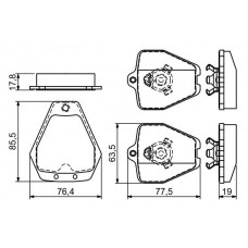 0 986 494 215 BOSCH Комплект гальмівних колодок дисковий гальм