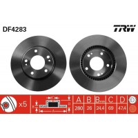 DF4283 TRW Гальмівний диск