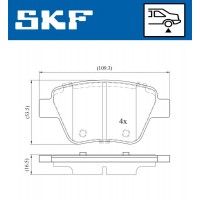 VKBP 90070 SKF Комплект гальмівних колодок дисковий гальм