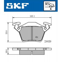 VKBP 90568 SKF Комплект гальмівних колодок дисковий гальм