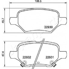 PP-0405AF JAPANPARTS Комплект гальмівних колодок дисковий гальм