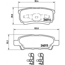 P 54 034 BREMBO Комплект гальмівних колодок дисковий гальм