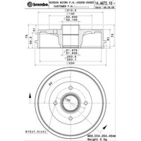 14.A672.10 BREMBO Гальмівний барабан