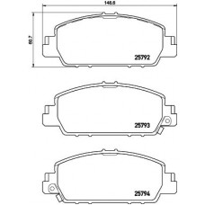 P 28 077 BREMBO КомплеК т гальмівних колодок, дискове гальмо