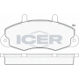 140896 ICER Комплект гальмівних колодок дисковий гальм