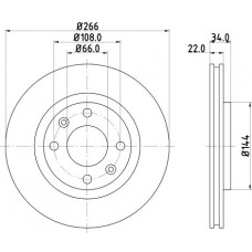 8DD 355 108-351 HELLA Гальмівний диск