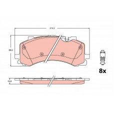 GDB2235 TRW Комплект гальмівних колодок дисковий гальм
