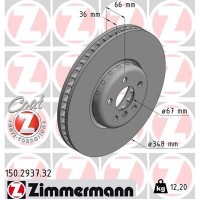 150.2937.32 ZIMMERMANN Гальмівний диск