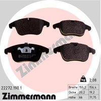 22272.190.1 ZIMMERMANN КомплеК т гальмівних колодок, дискове гальмо