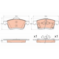 GDB2060 TRW Комплект гальмівних колодок дисковий гальм