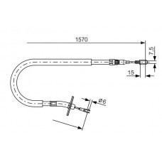 1 987 477 860 BOSCH Тросик, cтояночный тормоз