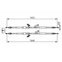 1 987 482 280 BOSCH Тросик, cтояночный тормоз