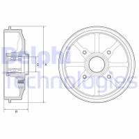 BFR484 DELPHI Гальмівний барабан