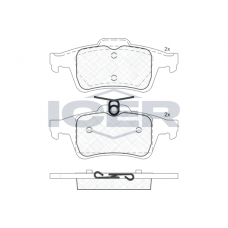 181825 ICER Комплект гальмівних колодок дисковий гальм