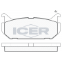 181110 ICER КомплеК т гальмівних колодок, дискове гальмо