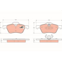 GDB1476 TRW Комплект гальмівних колодок дисковий гальм