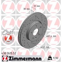 430.2615.52 ZIMMERMANN Гальмівний диск