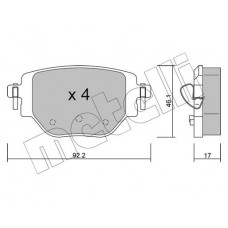 22-1246-0 METELLI Комплект гальмівних колодок дисковий гальм
