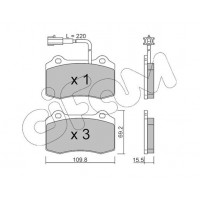 822-251-7 CIFAM Комплект гальмівних колодок дисковий гальм
