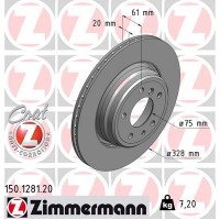 150.1281.20 ZIMMERMANN Гальмівний диск