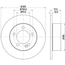 8DD 355 117-141 HELLA PAGID Гальмівний диск