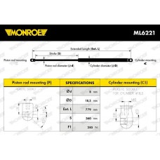 ML6221 MONROE Газова пружина капот