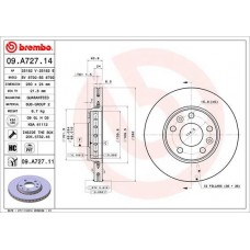 09.A727.11 BREMBO Гальмівний диск