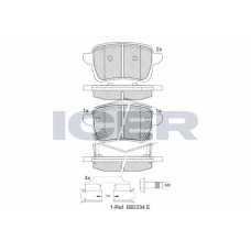 182170-208 ICER Комплект гальмівних колодок дисковий гальм 182170-208 ICER Комплект гальмівних колодок дисковий гальм