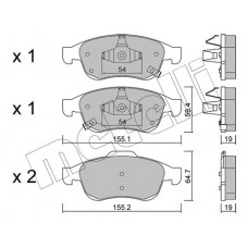 22-0817-2 METELLI Комплект гальмівних колодок дисковий гальм