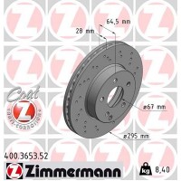 400.3653.52 ZIMMERMANN Гальмівний диск