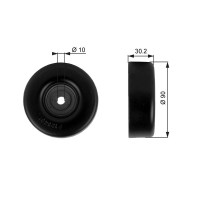 T38042 GATES Паразитный / ведущий ролик, Поліклиновий ремінь