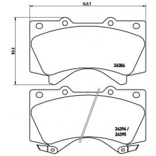 P 83 107 BREMBO КомплеК т гальмівних колодок, дискове гальмо