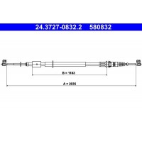 24.3727-0832.2 ATE Тросик, cтояночный тормоз