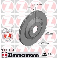 100.3338.20 ZIMMERMANN Гальмівний диск