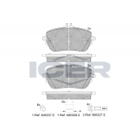 182337 ICER Комплект гальмівних колодок дисковий гальм